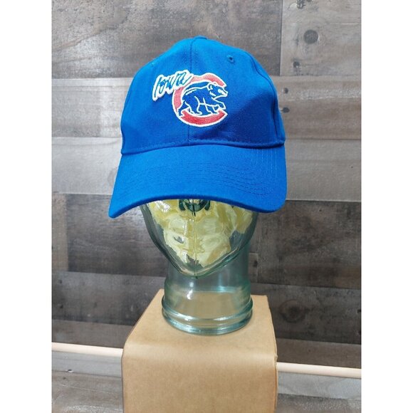 Iowa Cubs Adjustable Blue Baseball Cap With Embroidered Logo - Picture 1 of 8